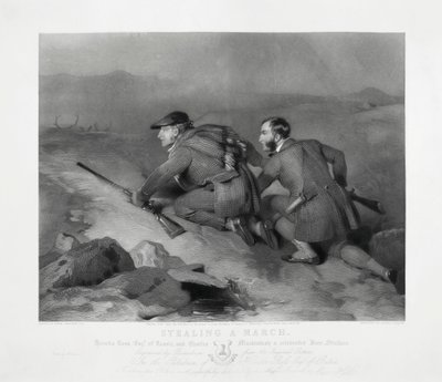 Stealing a March, gravert av Edward Burton av Charles (after) Landseer