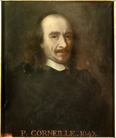 Portrett av Pierre Corneille (1606-1684) fransk dramatisk poet. Anonymt maleri av Charles Lebrun (Le Brun) (1619-1690). Versailles, slott i Versailles og Trianon. av Charles (after) Le Brun