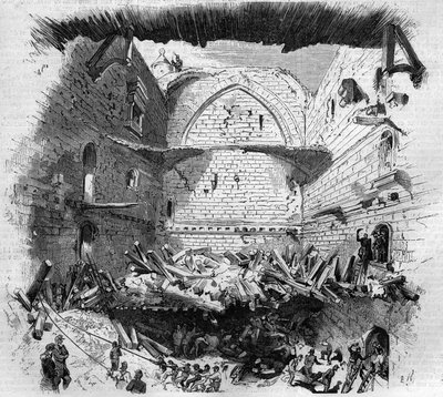 The collapse of the Pavilion of Vincennes, November 29 av Charles (after) Yriarte