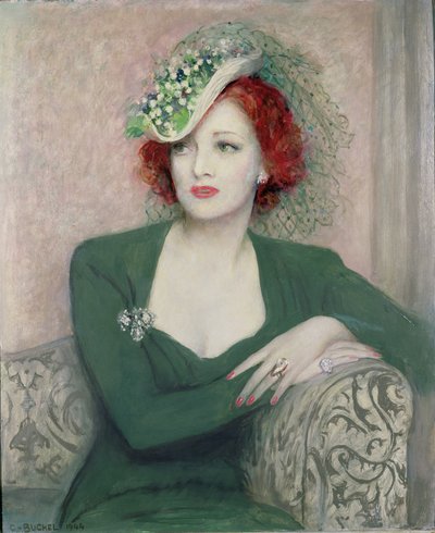 Et halvlengde portrett av Margo Graham av Charles A. Buchel