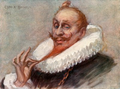 Twelfth Night: Malvolio, Mr Tree (farge litho) av Charles A. Buchel