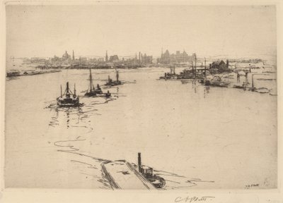 Williamsburg fra broen (skisse) av Charles A. Platt
