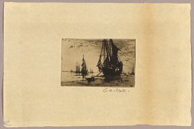 Skisse av en båt av Charles Adams Platt