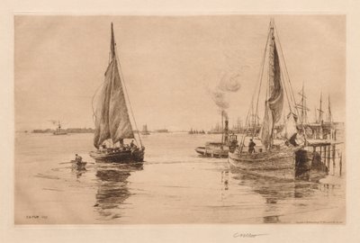 To sluper ved East River av Charles Adams Platt