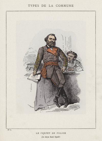 Politiprefekten, statsborger Raoul Rigault av Charles Albert d Arnoux Bertall