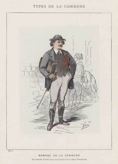 Medlem av kommunen, Citizen Valles ved barrikadene på Place Vendome av Charles Albert d Arnoux Bertall