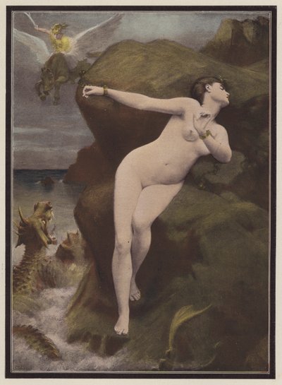 Andromeda (farge litho) av Charles Alexandre Coessin de la Fosse