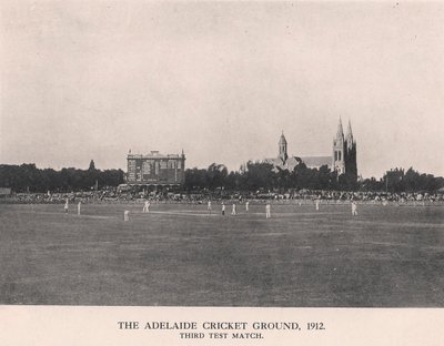 Adelaide Cricket Ground, tredje testkamp mellom Australia og England, 1912 av Charles Alfred Petts
