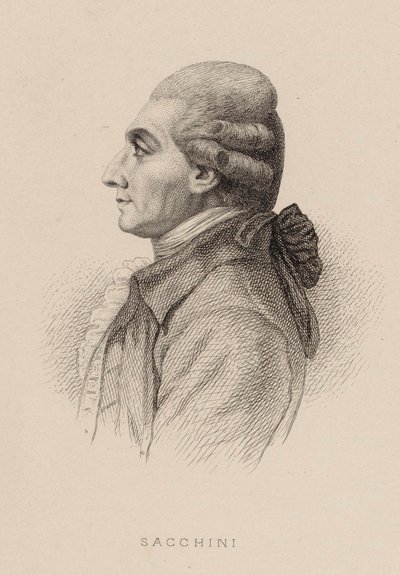 Portrett av komponisten Antonio Sacchini 1730-1786, 1870. av Charles Alphonse Deblois