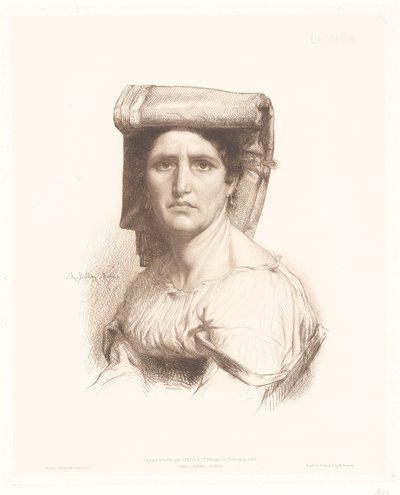 Portrett av en italiensk kvinne Louisa (tittel på objekt) Portretter av italienske kvinner (serietittel) av Charles Alphonse Paul Bellay