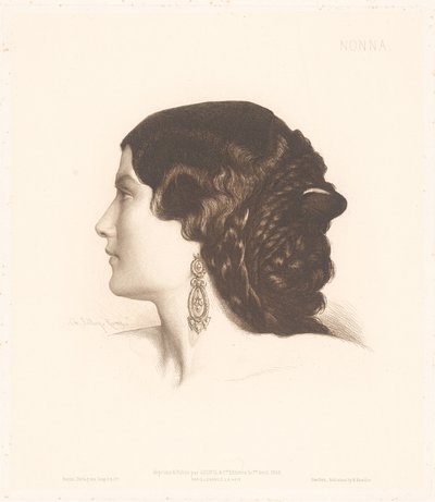 Portrett av en italiensk kvinne Nonna (tittel på objekt) Portretter av italienske kvinner (serietittel) av Charles Alphonse Paul Bellay