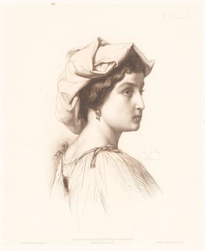 Portrett av en italiensk kvinne Stella (tittel på objekt) Portretter av italienske kvinner (serietittel) av Charles Alphonse Paul Bellay
