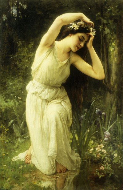 En nymfe i skogen (olje på lerret) av Charles Amable Lenoir