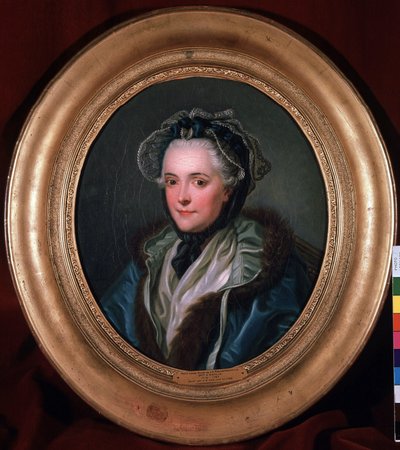 Portrett av Marie-Louise-Nicole (Marie Louise Nicole), hertuginne av Enville (Anville) (1716-1797). Maleri av Charles Amedee Philippe van Loo (1719-1795) av Charles Amedee Philippe van Loo