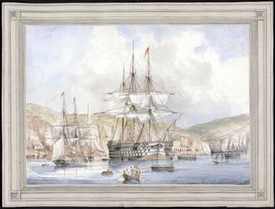 Vue de Malte (View at Malta) - Maleri av Charles Andrew Dyce (1816-1853), akvarell på papir (25,1x34,9 cm), ca. 1849 - Yale University (USA) av Charles Andrew Dyce