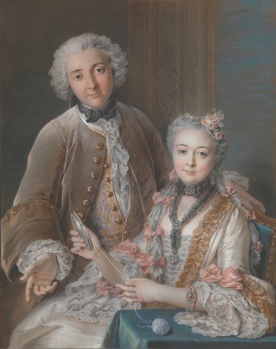 François de Jullienne 1722-1754 og hans kone Marie Élisabeth de Séré de Rieux, 1724-1795, 1743. av Charles Antoine Coypel