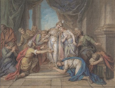 Joseph anerkjent av sine brødre, 1700-tallet. av Charles Antoine Coypel