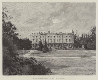 Hughenden herregård, utsikt bakfra og private hager av Charles Auguste Loye