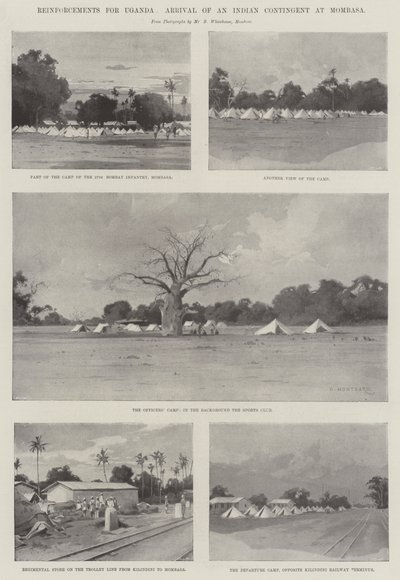 Forsterkninger for Uganda, ankomst av en indisk kontingent til Mombasa av Charles Auguste Loye