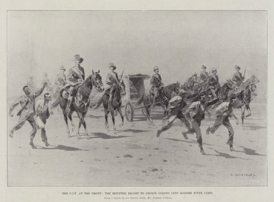 CIV ved fronten, montert eskorte til Cronje som kommer inn i Modder River Camp av Charles Auguste Loye