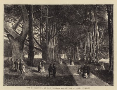 Prinsessen Louises hjemkomst, Dhu Avenue, Inverary av Charles Auguste Loye