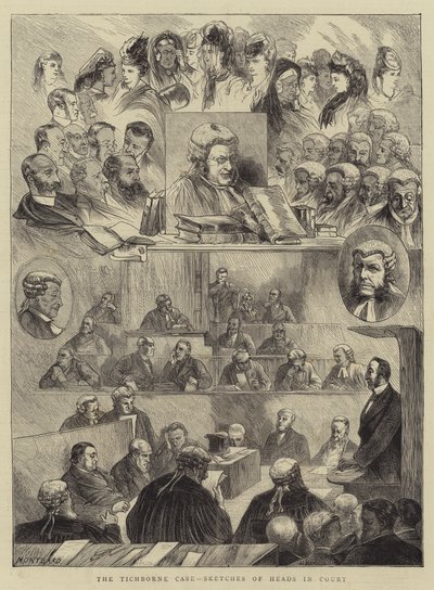Tichborne-saken, skisser av hoder i retten av Charles Auguste Loye