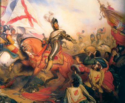 "Kong Henry IV i slaget ved Ivry", maleri av baron Charles von Steuben av Charles Auguste Steuben
