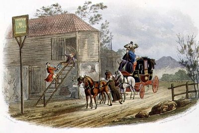 "A Lazy Horsekeeper for the Mail", gravert av R.G. Reeve (fl.1811-37) pub. av Thomas McLean av Charles B. (after) Newhouse