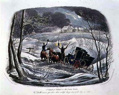 "A Signal of Distress, or The Christmas Visitor", gravert av R.G. Reeve (fl.1811-37) pub. av Thomas McLean av Charles B. (after) Newhouse