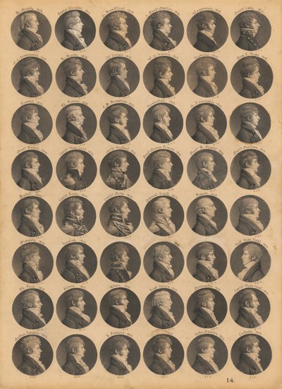 Saint-Mémin, folio 14 av Charles Balthazar Julien Févret de Saint-Mémin