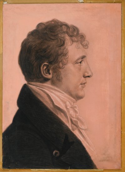 James Alexander Fulton fra Mt. Erin, ca. 1808 (kull, hvitt kritt og bistre pastellkritt på papir lagt om bord) av Charles Balthazar Julien Févret de Saint-Mémin