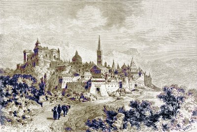 View of Spoleto, illustrasjon fra 