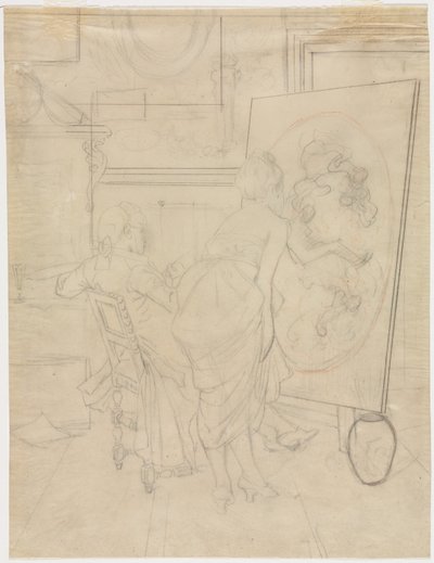 Tegneserie for The Opinion of the Model. av Charles Bargue