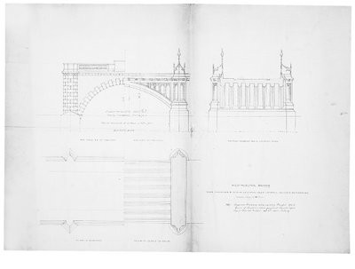 Design og høyde for Westminster Bridge av Charles Barry