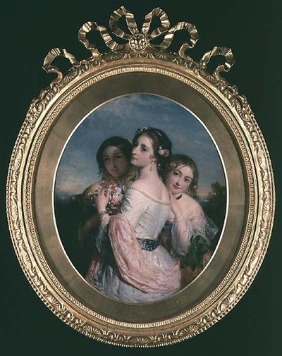 Tre skjønnheter, ca. 1845 av Charles Baxter