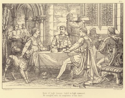 Illustrasjon for Lara, A Tale av Lord Byron (gravering) av Charles Bell Birch