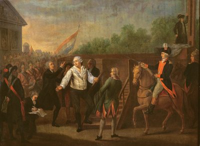 Louis XVI (1754-93) ved foten av stillaset, 21. januar 1793 av Charles Benazech