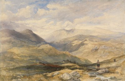 Høylandslandskap med figurer av Charles Bentley