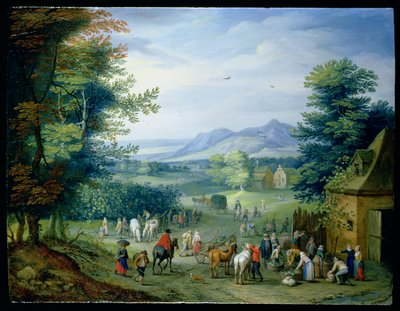 Druehøsten, figurer i et landlig landskap av Charles Beschey