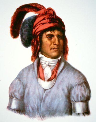 Ledagie, en sjef for Creek-folket, fra et maleri fra 1825 (fargelitho) av Charles Bird (after) King