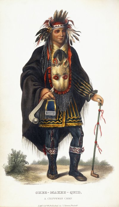 Okee-Makee-Quid, Chippeway-sjef, 1854 av Charles Bird King