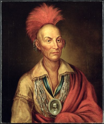 Portrett av Black Hawk (1767-1838) av Homer Henderson ca. 1870 av Charles Bird after King