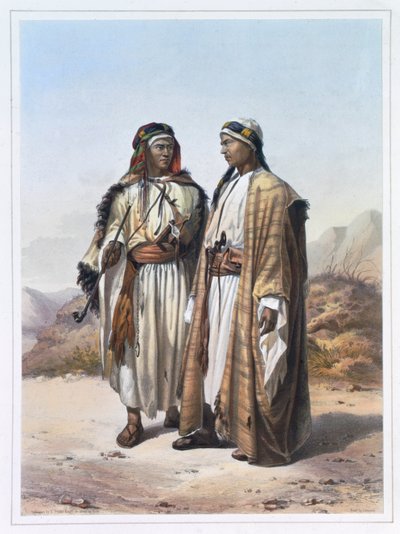En Mahazi og en Soualeh-beduin, 1848 av Charles Bour