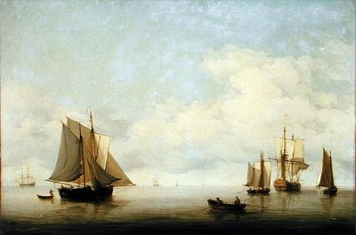Seascape with Shipping (olje på lerret) av Charles Brooking