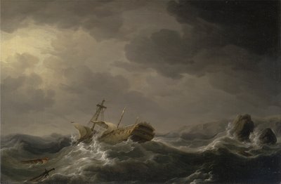 Skip forliste på en steinete kyst av Charles Brooking