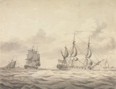 To fregatter før vinden av Charles Brooking