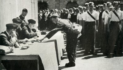 Lønningsdag markerer livet i Royal Air Force med jevne mellomrom, 1941. av Charles Brown