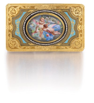 Syngende fuglekasse, ca. 1840 (gull, diamanter og emalje) av Charles Bruguier