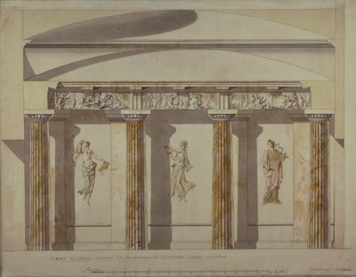 Design for det store kabinettet i Pavlovsk-palasset, tidlig på 1780-tallet av Charles Cameron