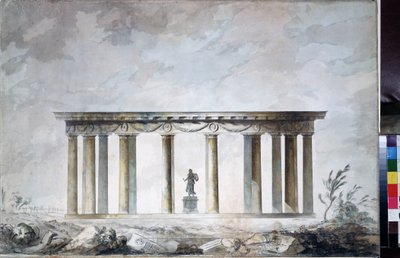 Skisse av parkpaviljongen i Tsarskoye Selo (Sankt Petersburg) (Skisse av parkpaviljongen i Tsarkoye Selo). Tegning av Charles Cameron (cirka 1730 av Charles Cameron